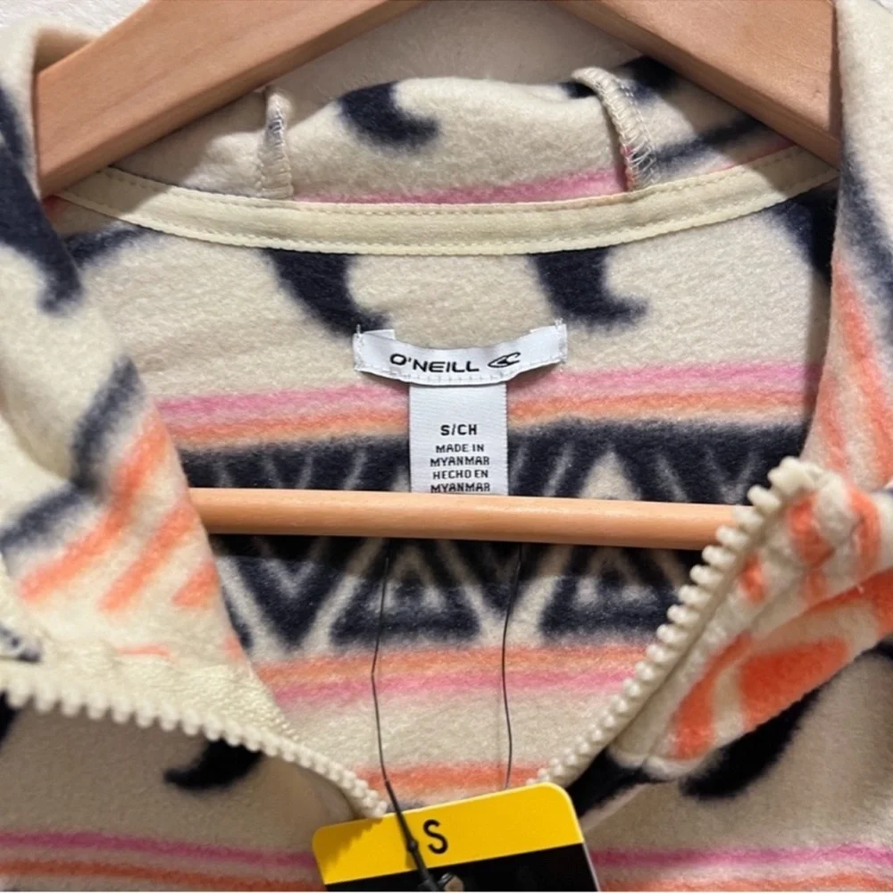 O'Neill Surf Y2K Aztec Half Zip Polar Fleece Hoodie Jacket Pullover